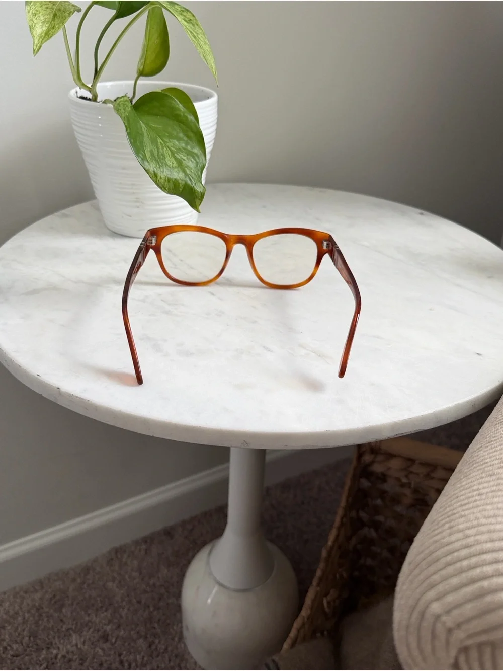 Persol Women's Amber Tortoiseshell Rectangle Glasses 3270-V 96 Terra di Siena